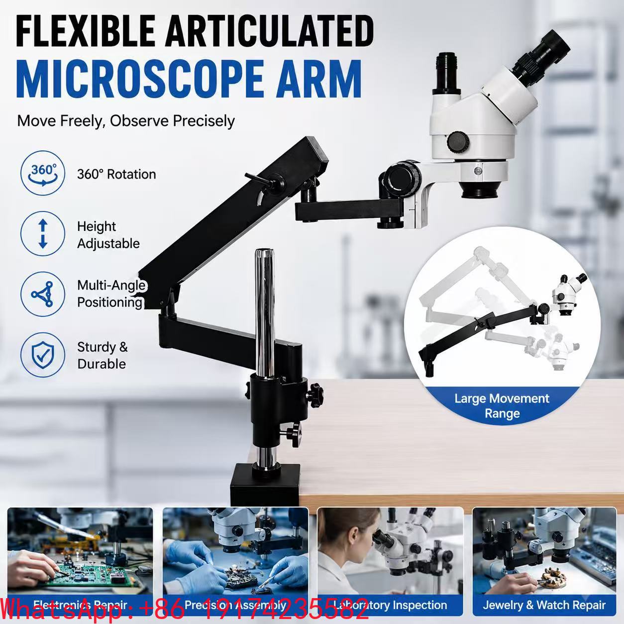 Lengan Artikulasi Fleksibel de - Articulating Arm Boom Stand Microscope ulasan dan harga
