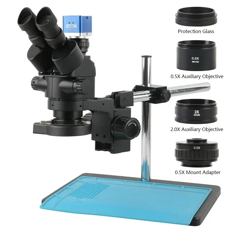 Kamera Video HDMI 24MP 4K 1080 - Trinocular Stereo Microscope 7X-45X ulasan dan harga